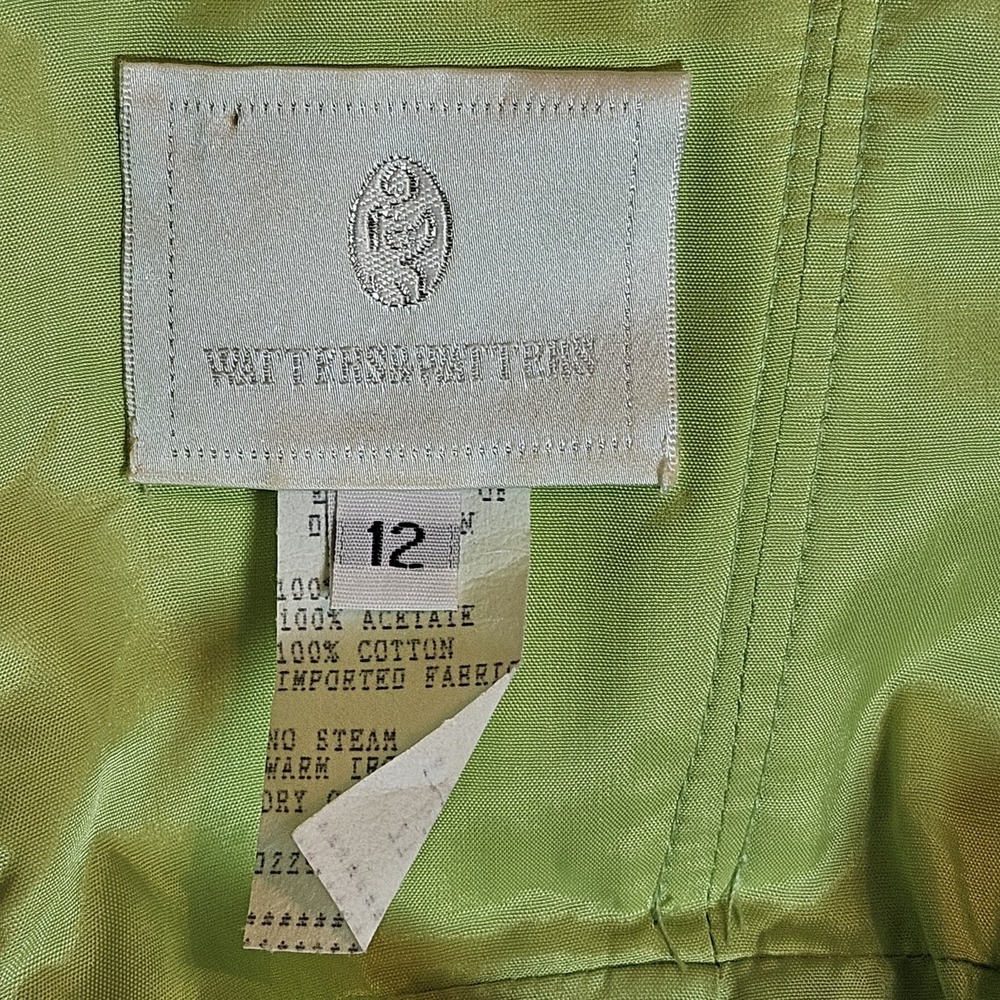 Watters & Watters Strapless Lace Dress Green‎ Lined White Overlay Size 12 Formal - Picture 8 of 9